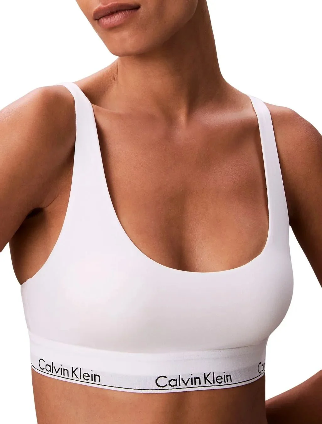 Icon Cotton Modal Lightly Lined Bralette, White