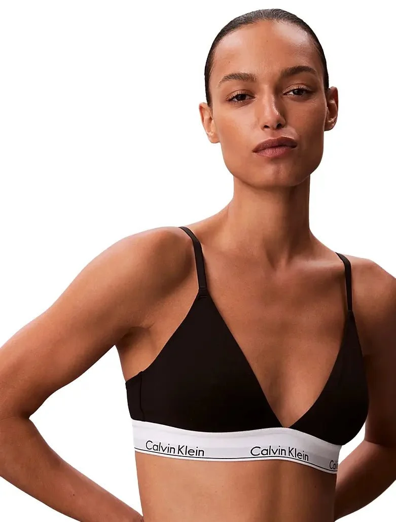Icon Cotton Modal Lightly Lined Triangle Bra, Black