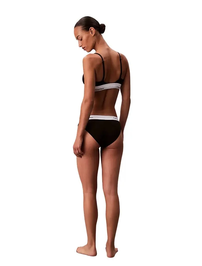 Icon Cotton Modal Lightly Lined Triangle Bra, Black - Image 3