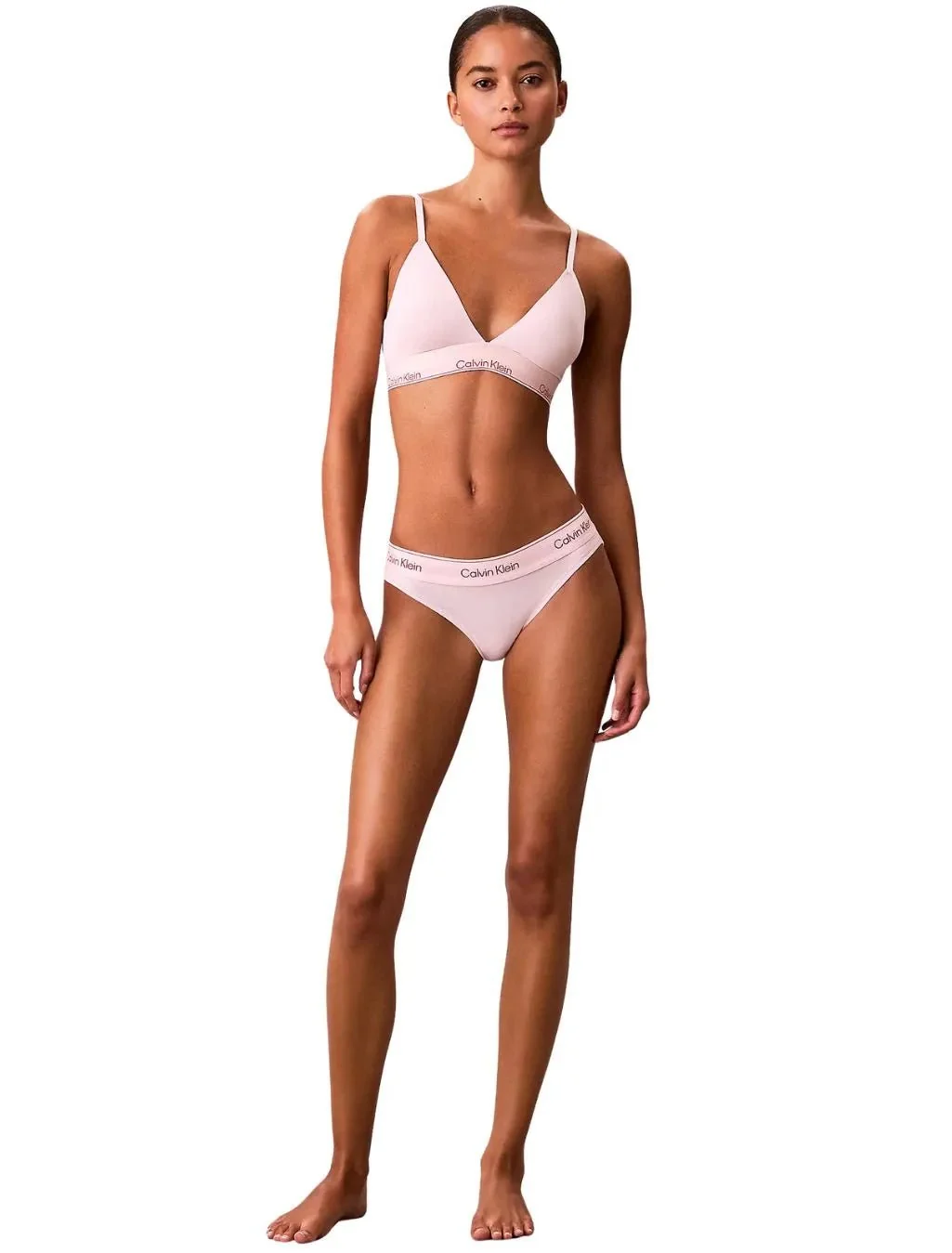 Icon Cotton Modal Lightly Lined Triangle Bra, Potpourri Pink - Image 5