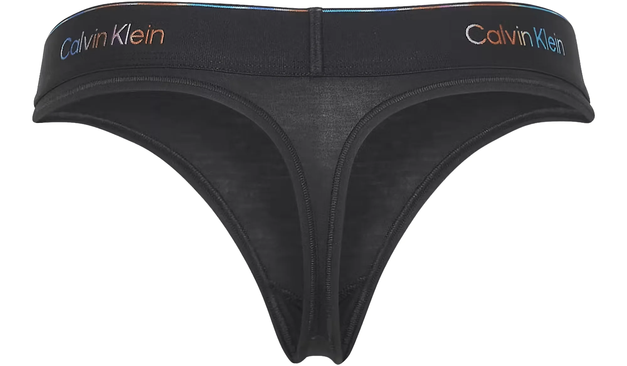 Icon Cotton Modal Thong, Black/Pride - Image 2