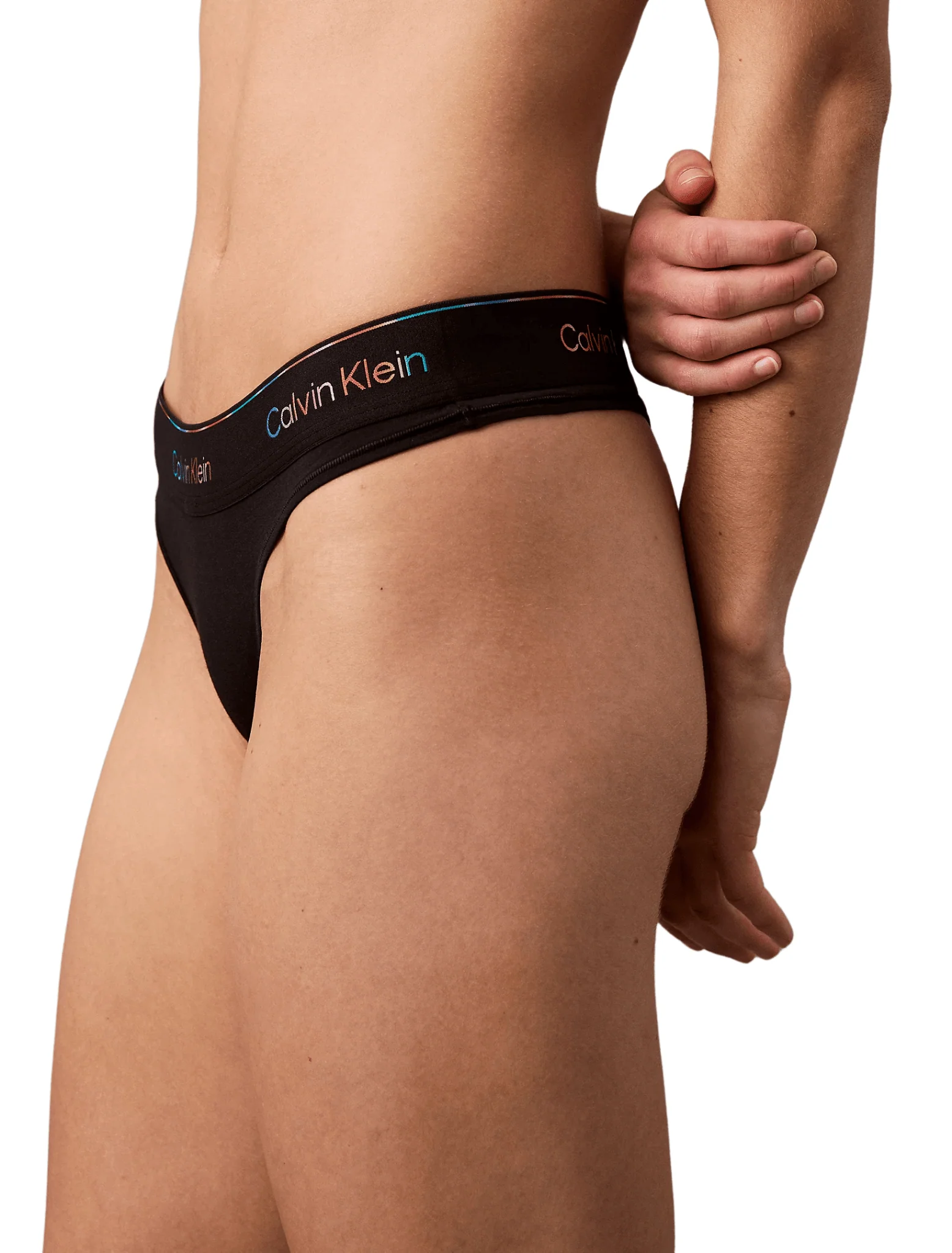 Icon Cotton Modal Thong, Black/Pride - Image 4