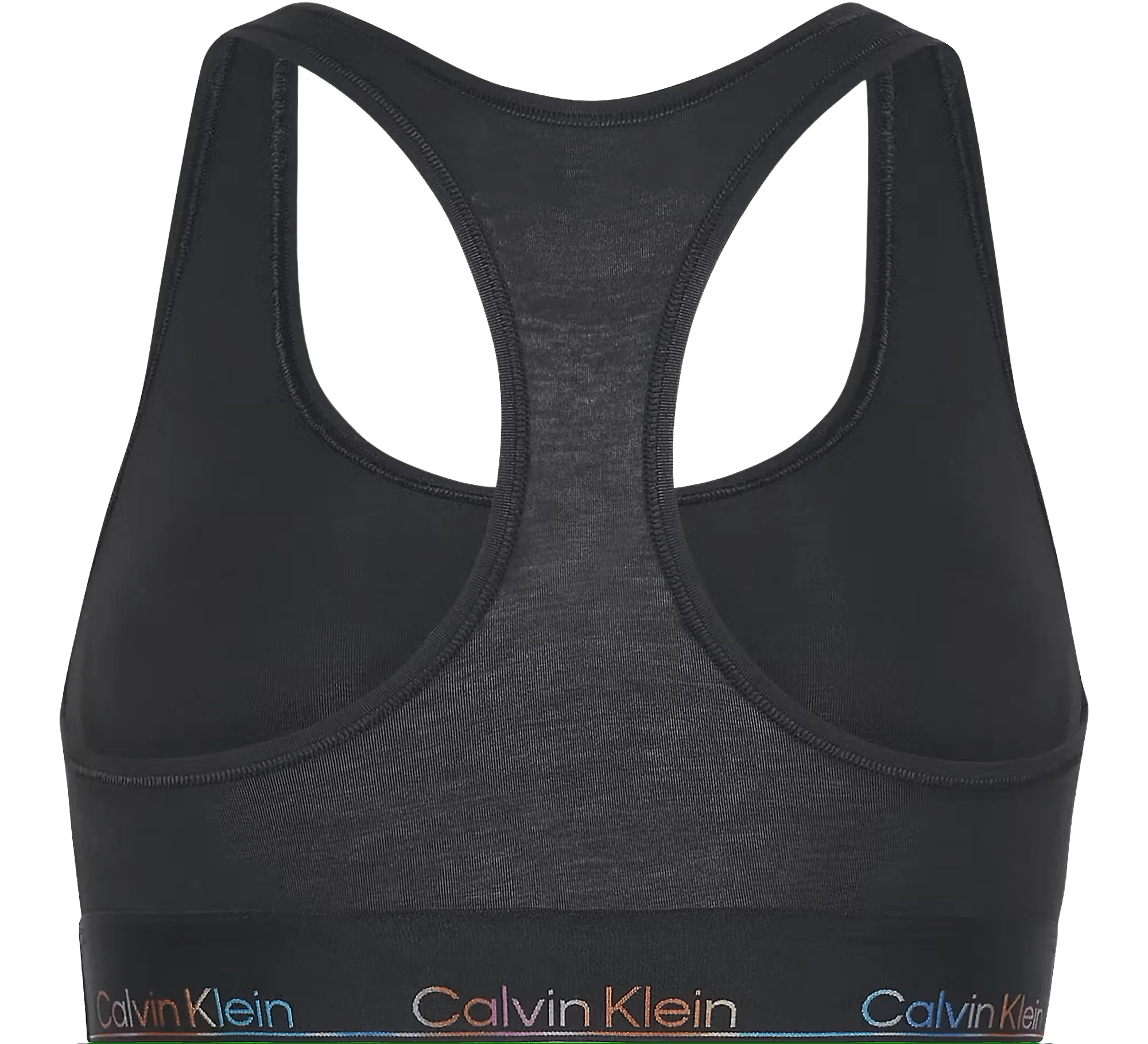 Icon Cotton Modal Unlined Bralette, Black/Pride - Image 2