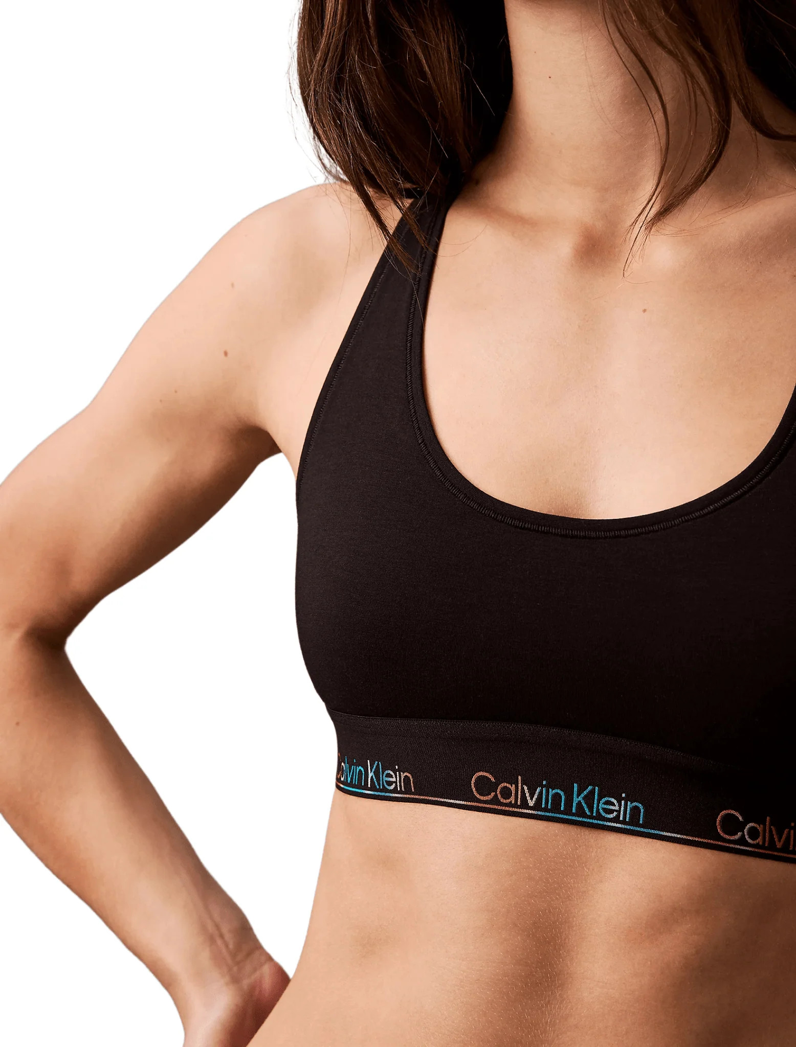 Icon Cotton Modal Unlined Bralette, Black/Pride - Image 3