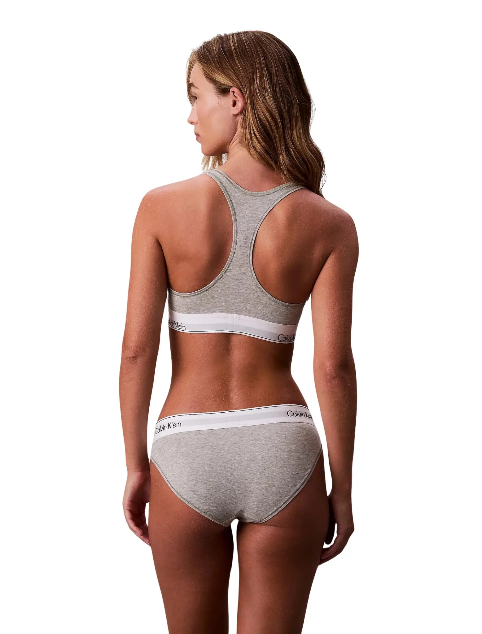 Icon Cotton Modal Unlined Bralette, Grey Heather - Image 4
