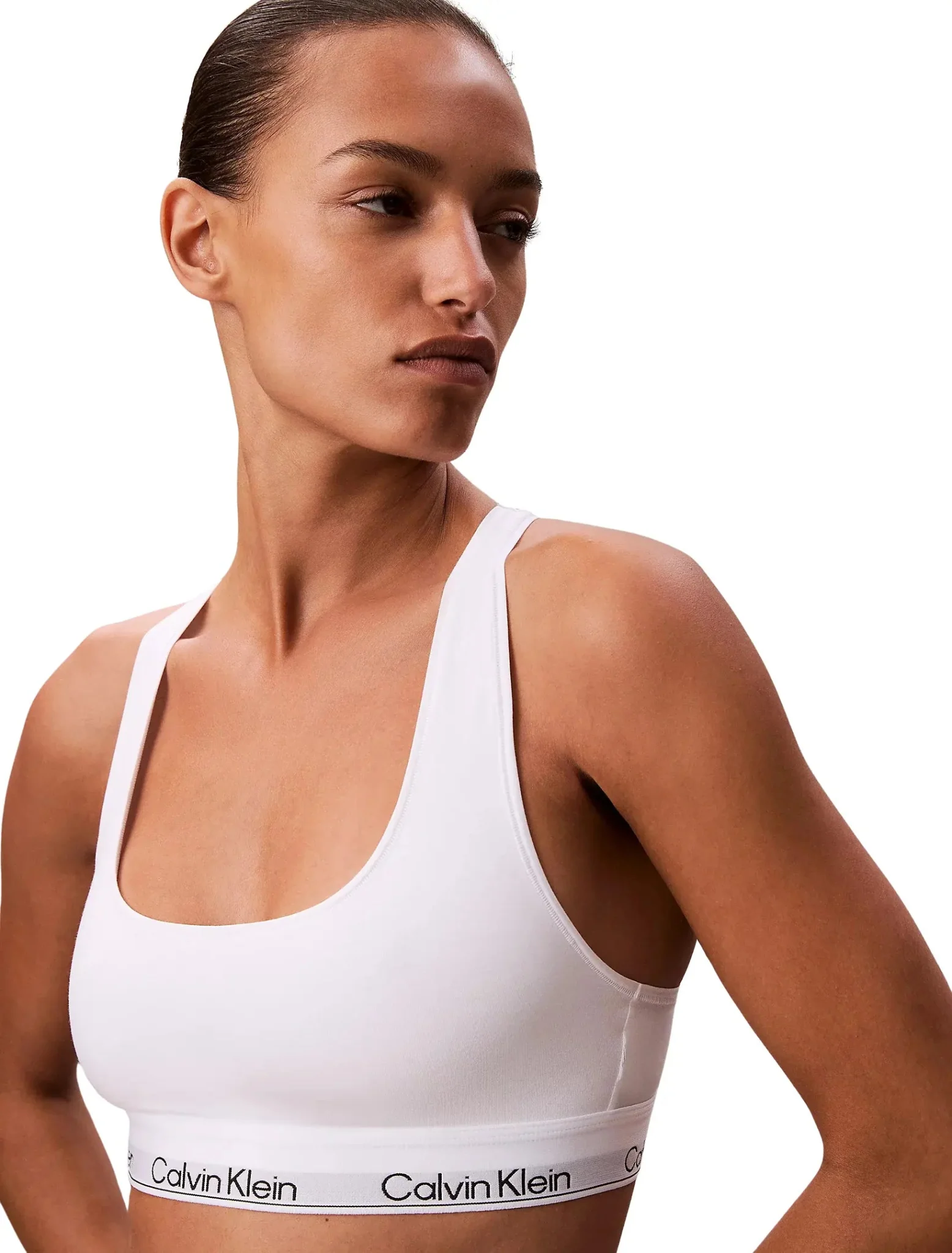 Icon Cotton Modal Unlined Bralette, White