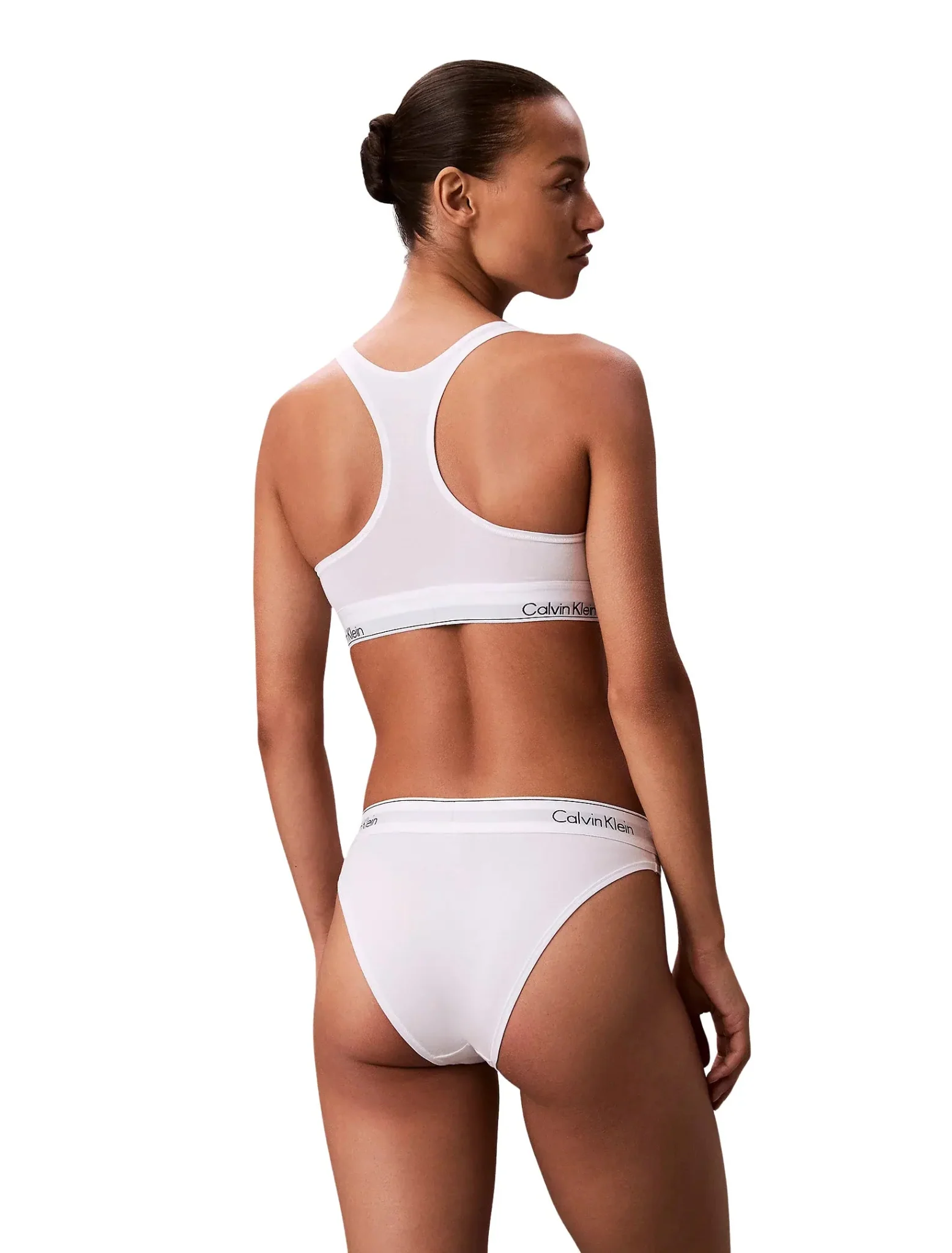 Icon Cotton Modal Unlined Bralette, White - Image 2