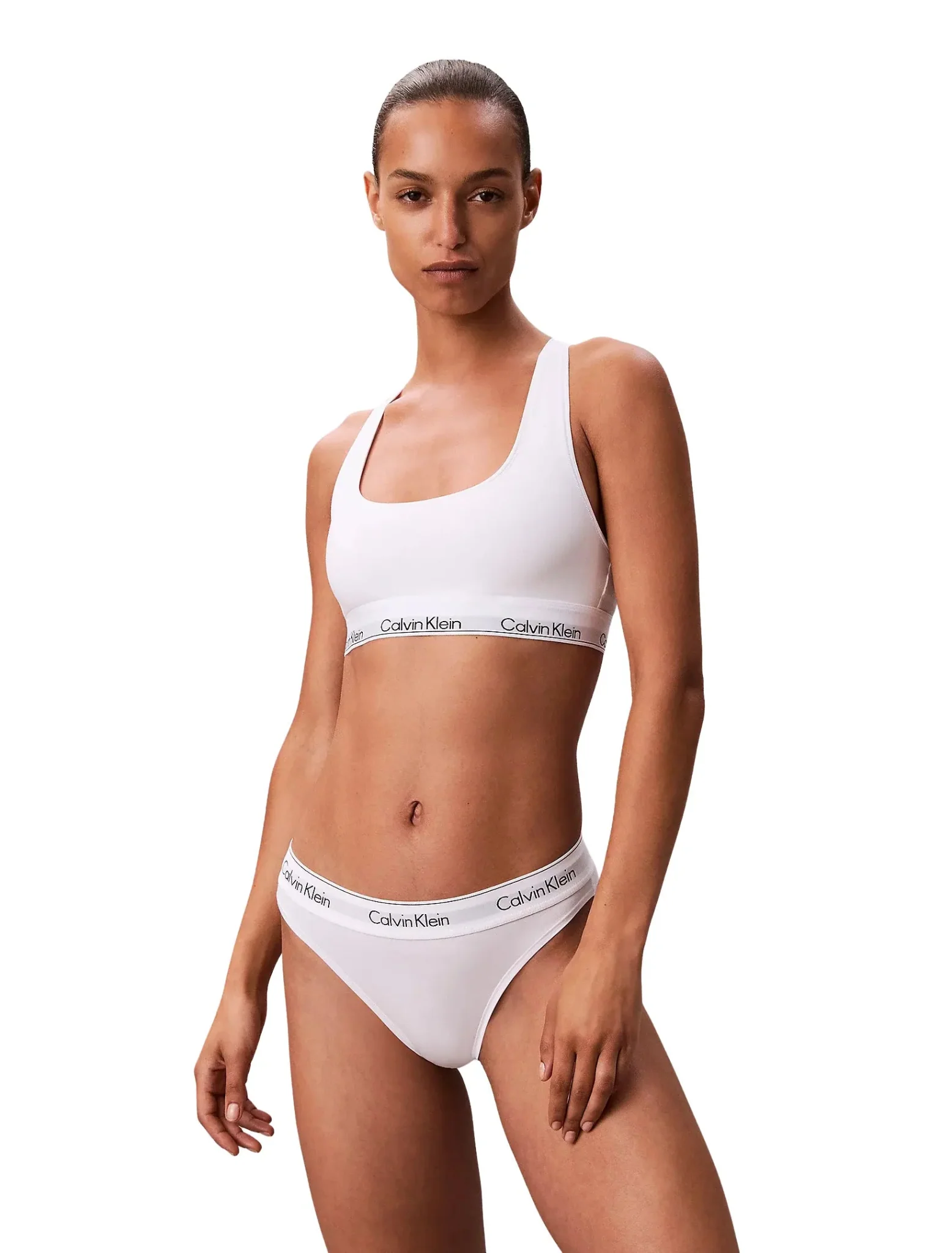 Icon Cotton Modal Unlined Bralette, White - Image 4