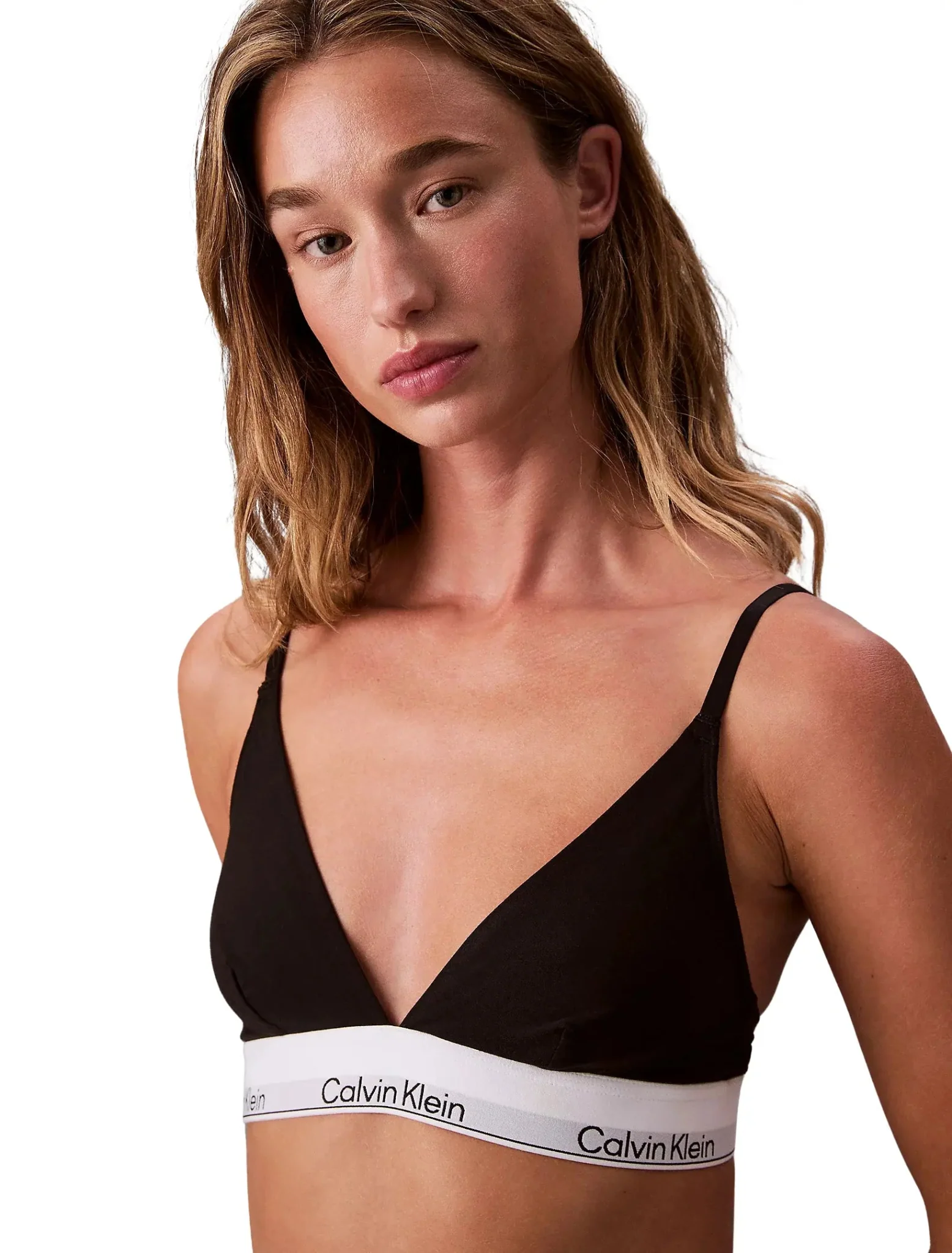 Icon Cotton Modal Unlined Triangle Bra, Black