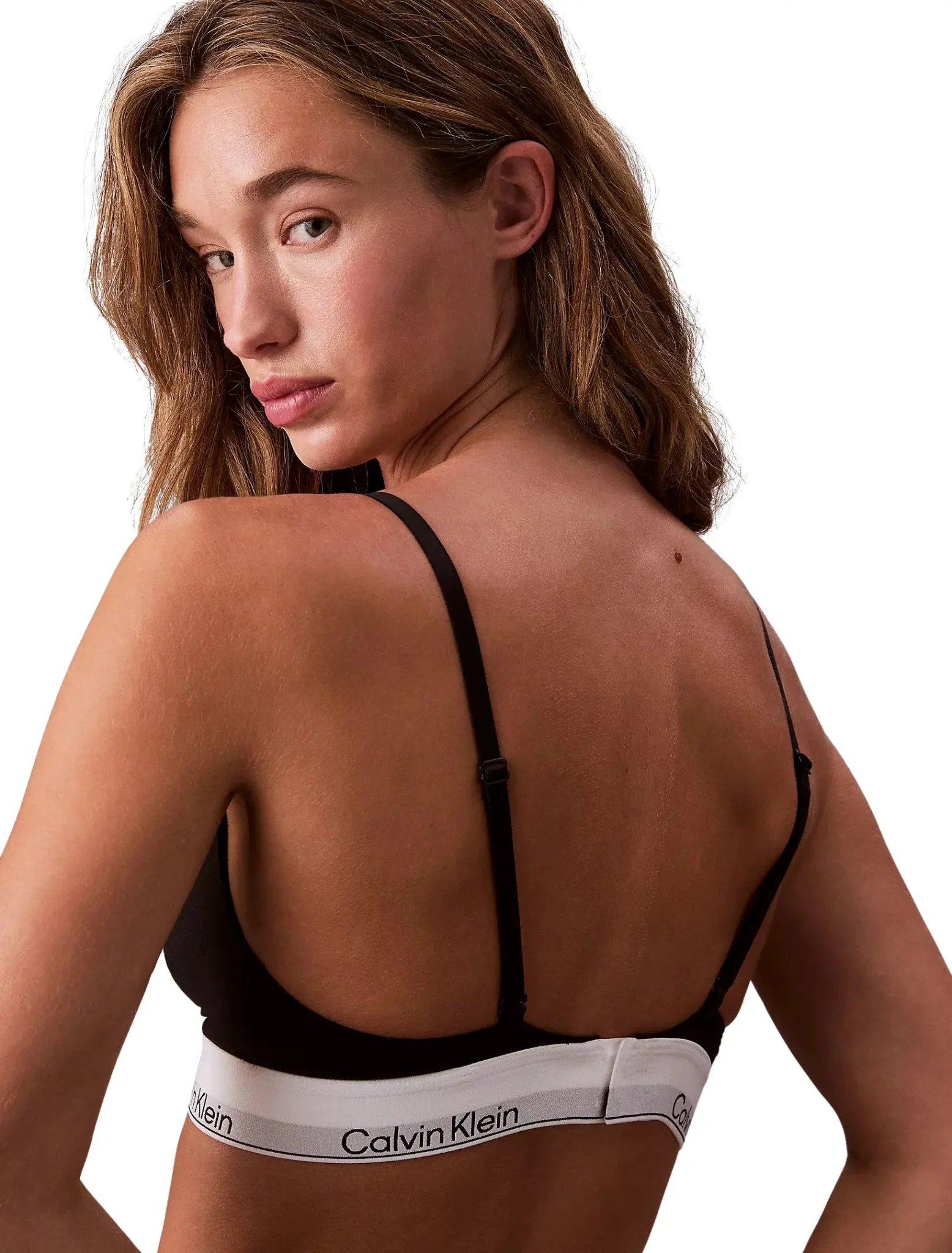 Icon Cotton Modal Unlined Triangle Bra, Black - Image 2