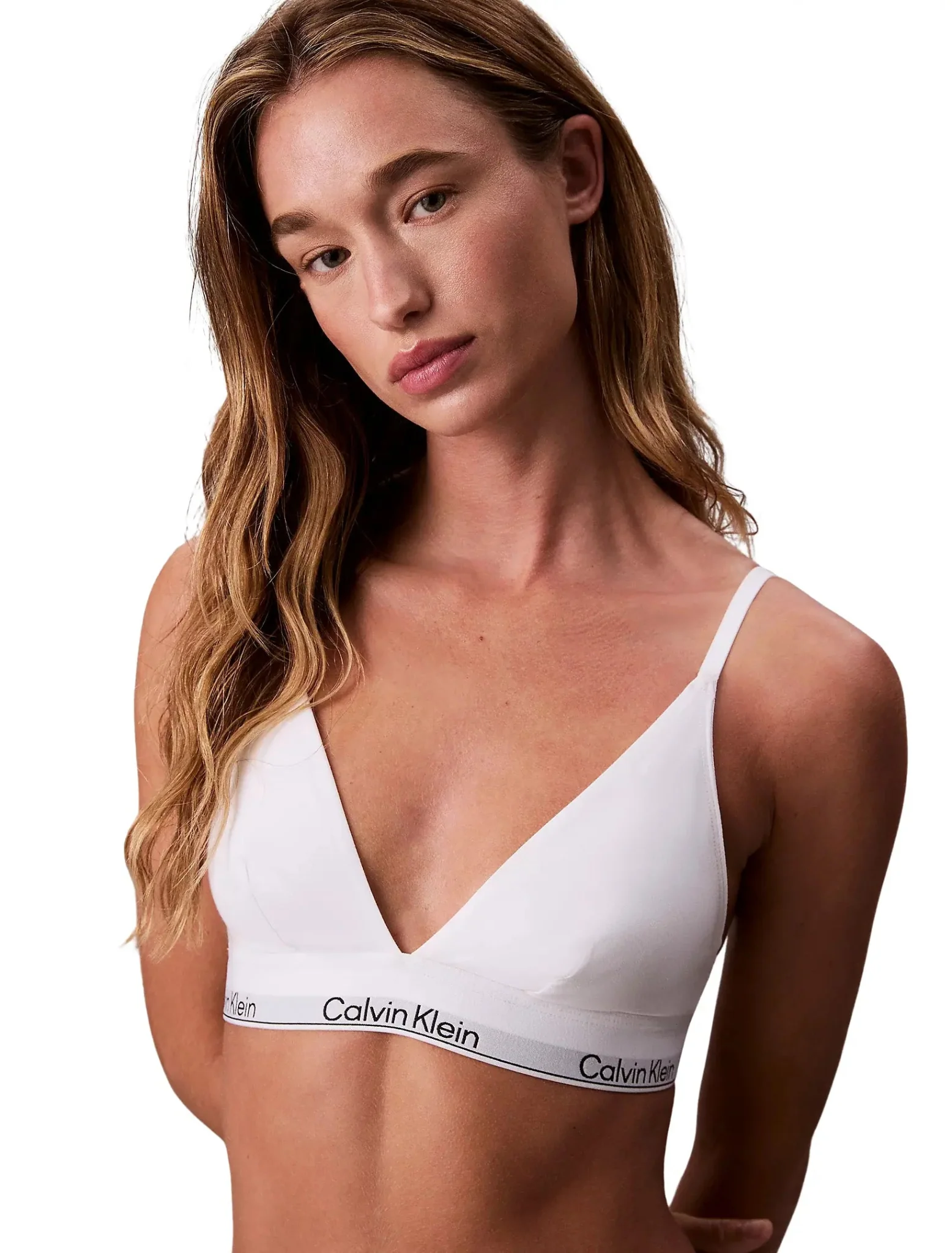 Icon Cotton Modal Unlined Triangle Bra, White