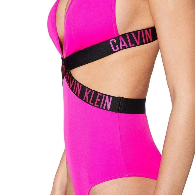 Intense Power Plunge One Piece Swimsuit, Pink Glo - Image 4