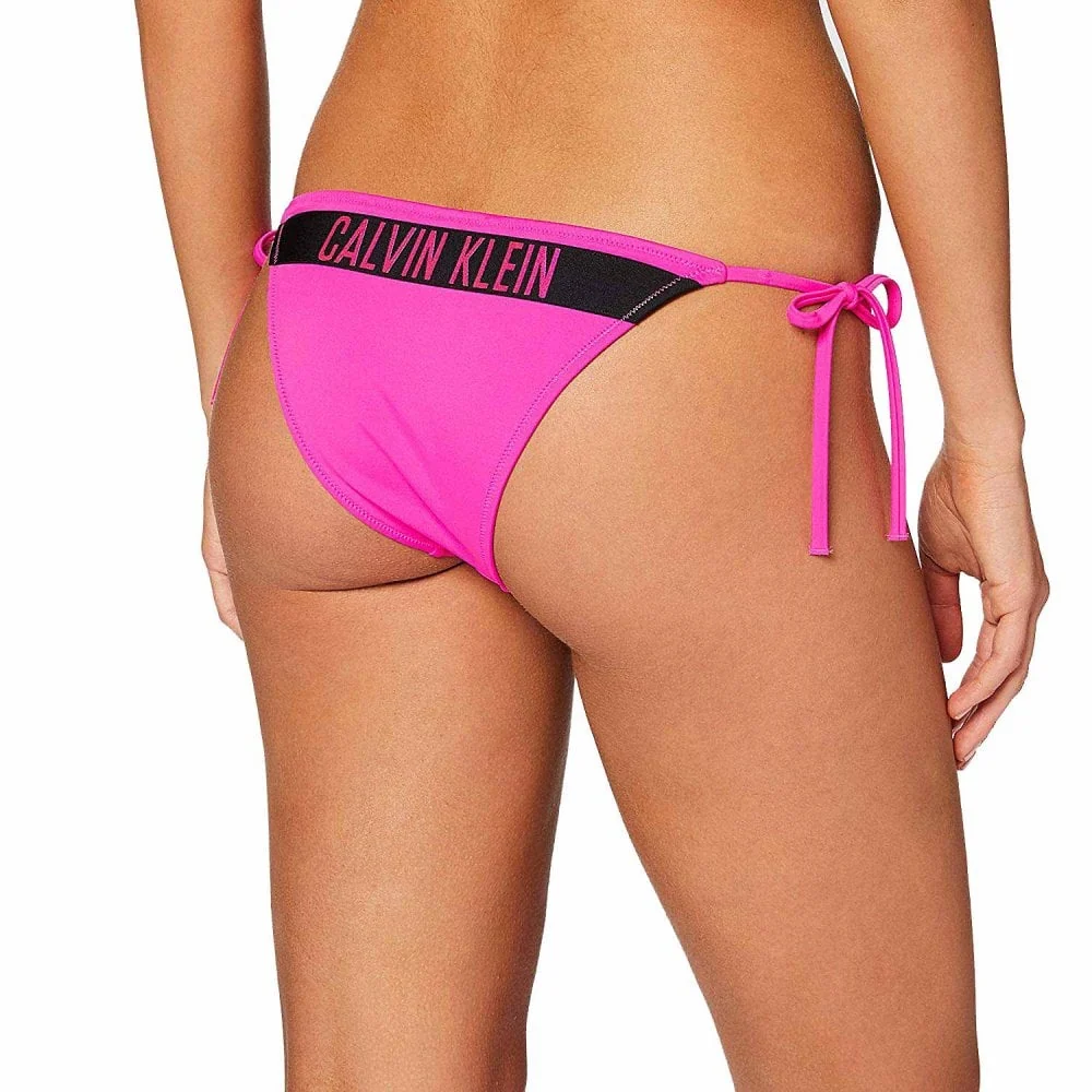 Intense Power Swimwear Side Tie Bikini Bottom, Pink Glo - Image 3