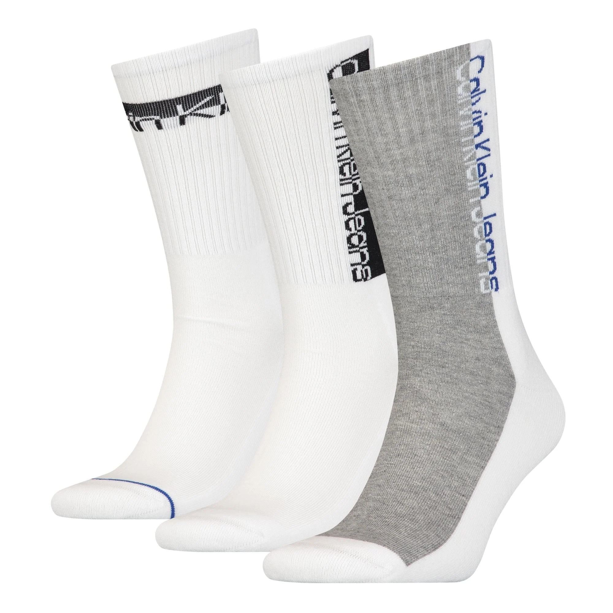 Jeans 3-Pack Mixed Logo Athleisure Sports Socks, White