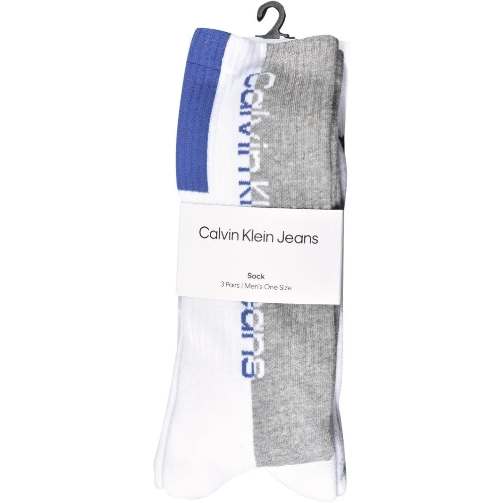 Jeans 3-Pack Mixed Logo Athleisure Sports Socks, White - Image 2