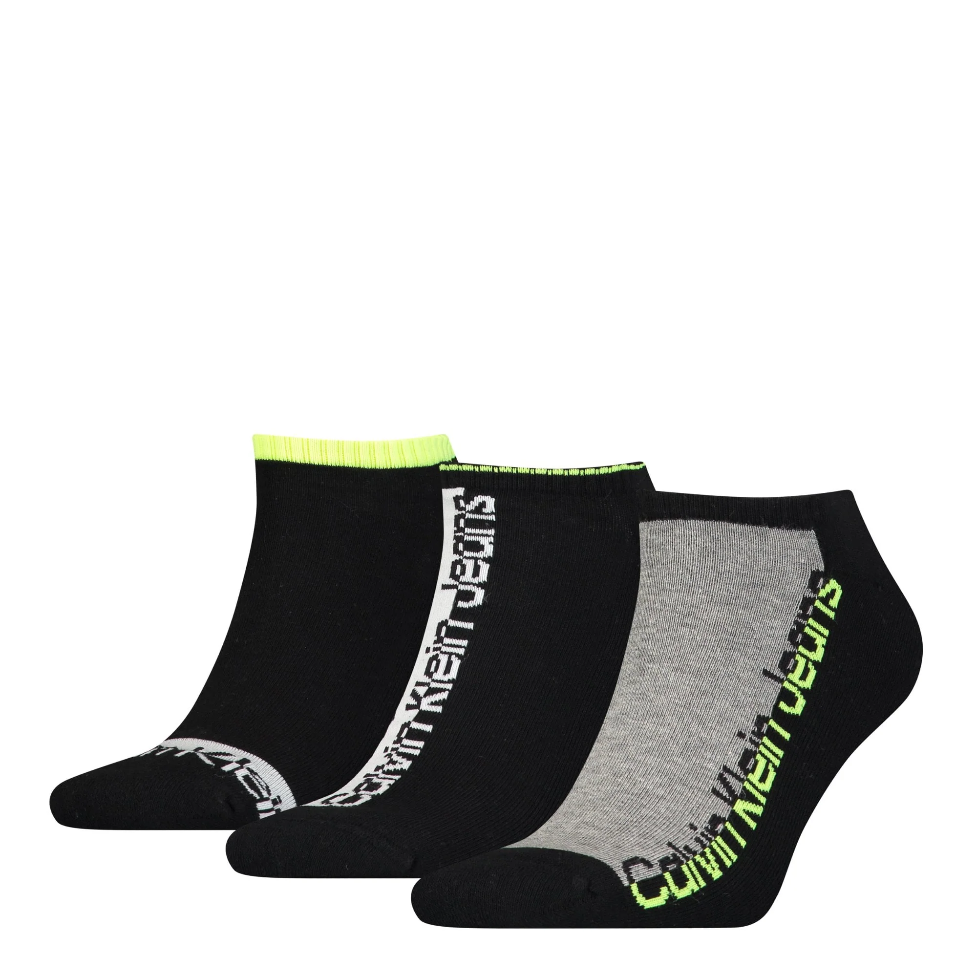 Jeans 3-Pack Mixed Logo Athleisure Sports Trainer Socks, Black
