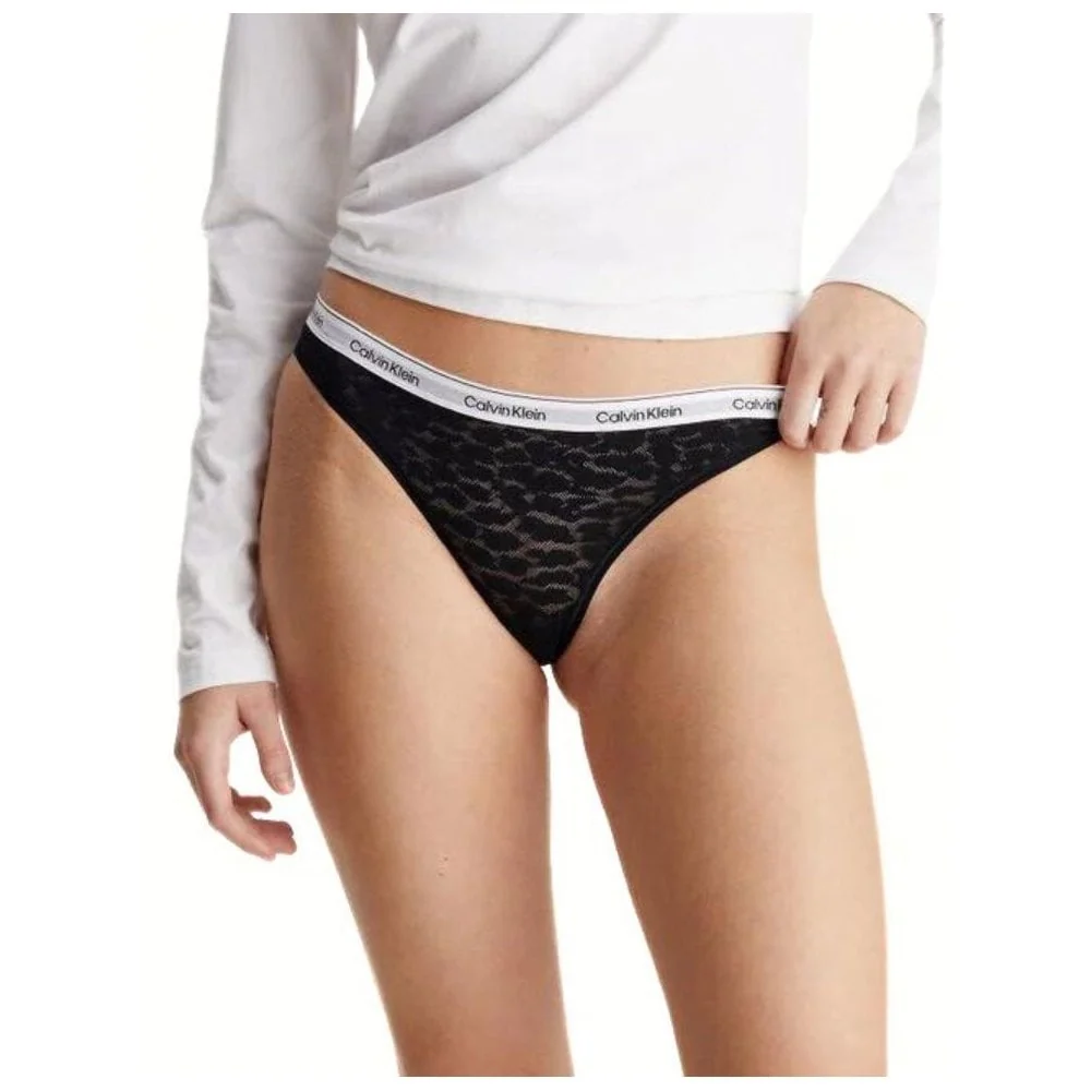 Leopard Lace Brazilian Brief, Black - Image 2