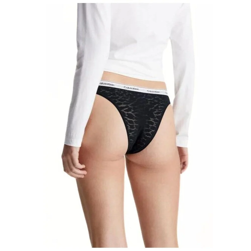Leopard Lace Brazilian Brief, Black - Image 3