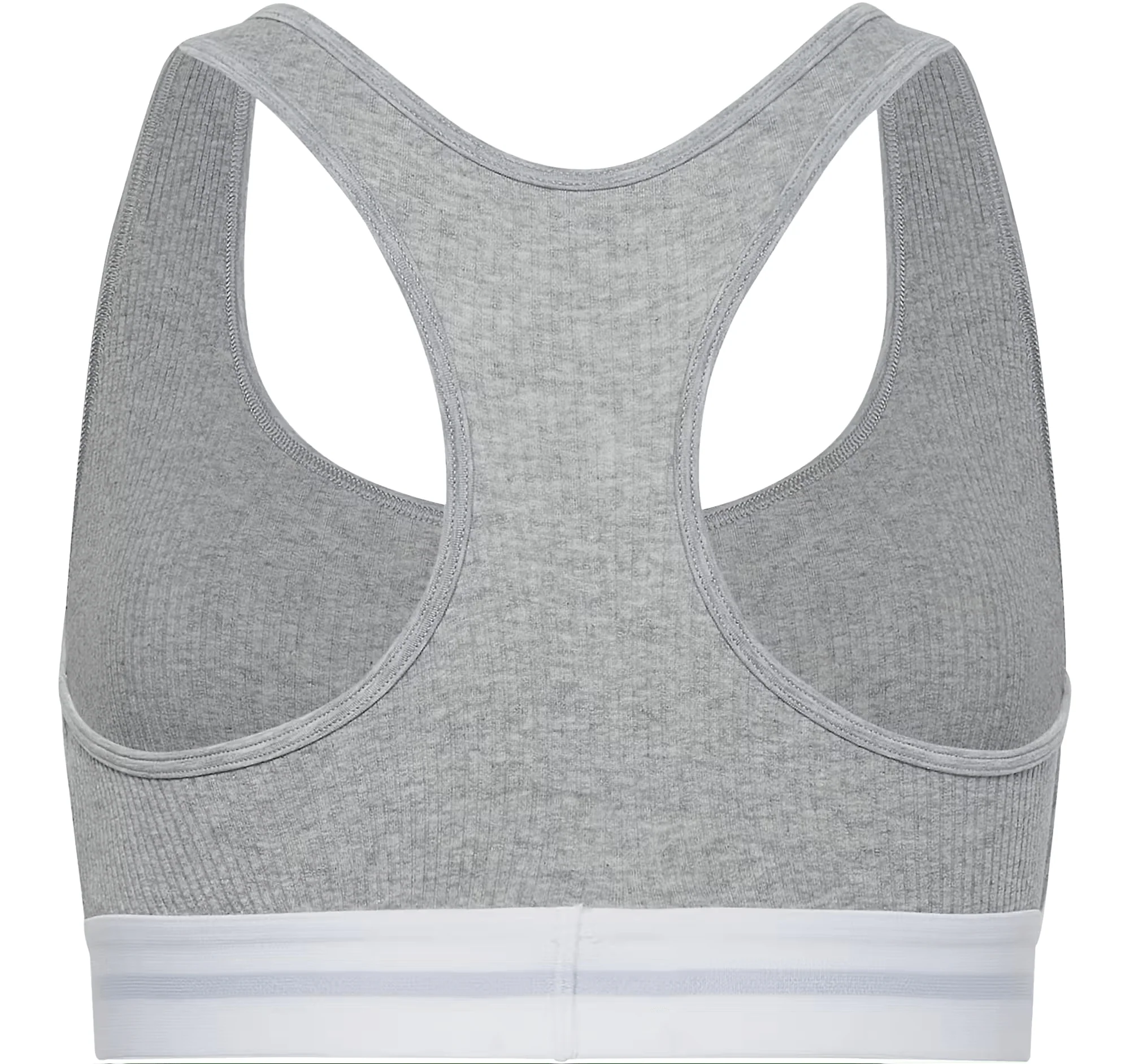 Modal Rib Lightly Lined Bralette, Grey Heather - Image 2