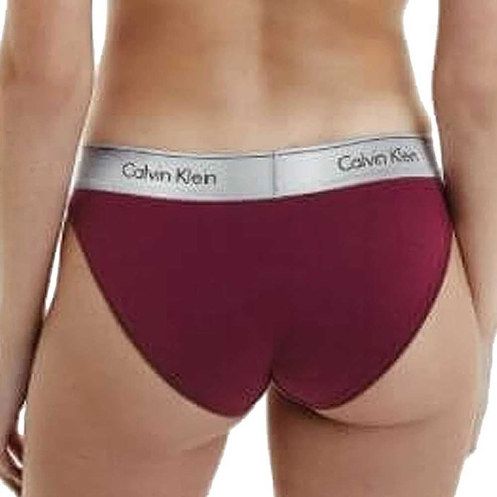 Modern Cotton Bikini Brief, Lush Burgundy/Silver - Image 3