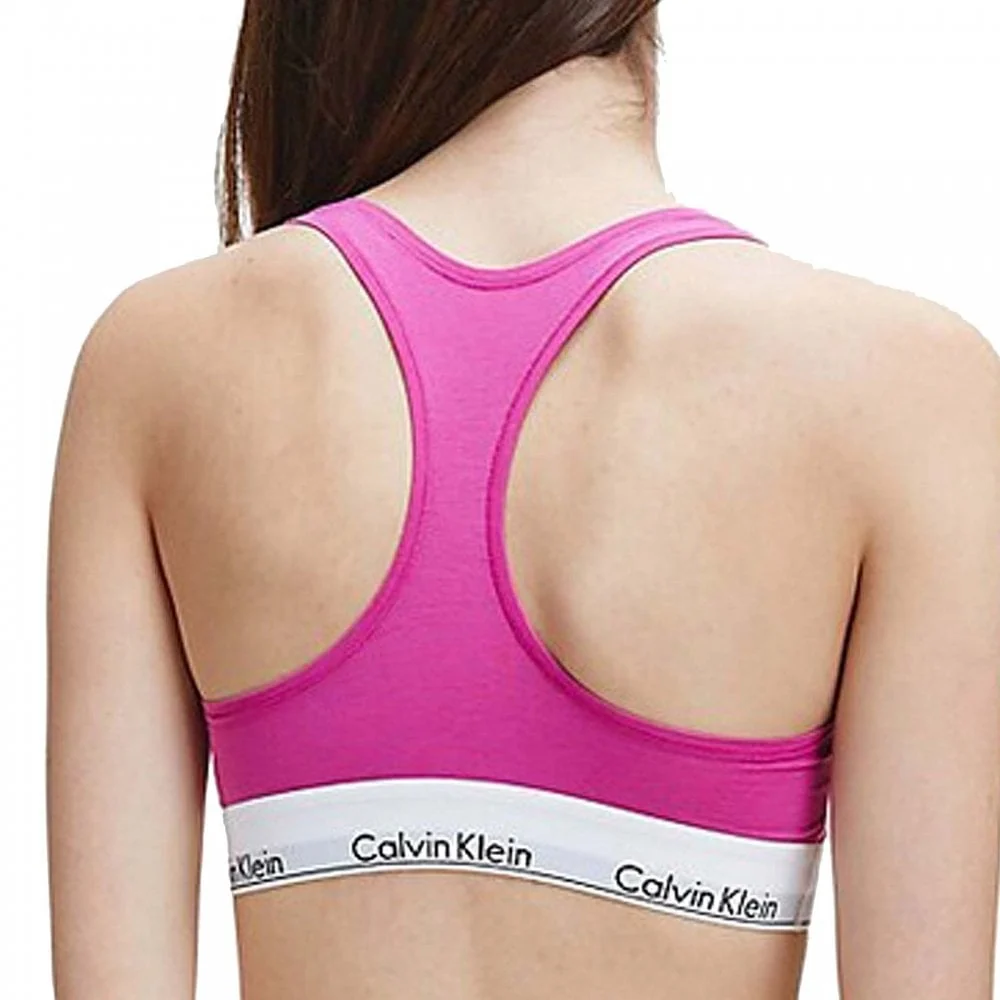 Modern Cotton Bralette, Bright Magenta - Image 3
