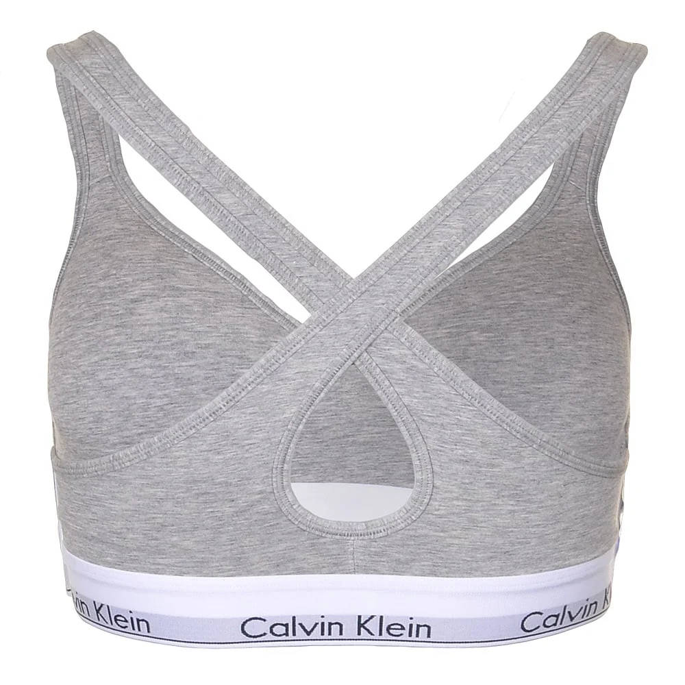 Modern Cotton Bralette Lift, Grey Heather - Image 2