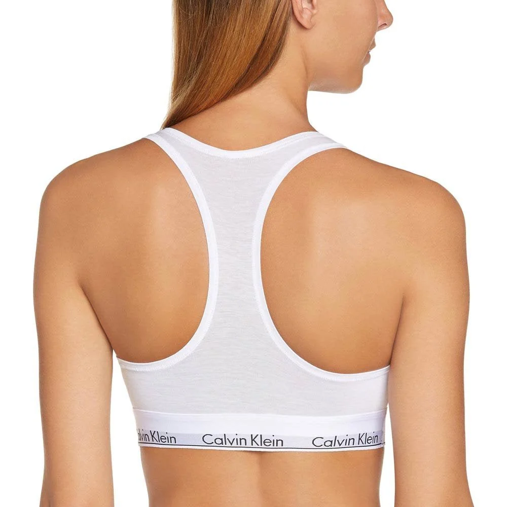 Modern Cotton Bralette, White - Image 2