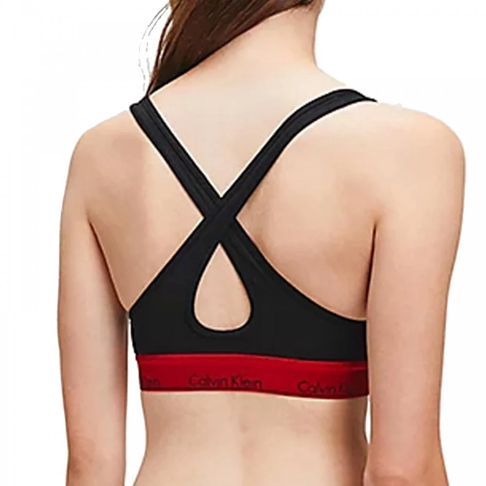 Modern Cotton Lift Bralette, Black/Red Gala - Image 3