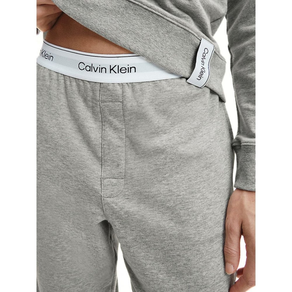 Modern Cotton Lounge Jogging Bottoms, Grey Heather - Image 4