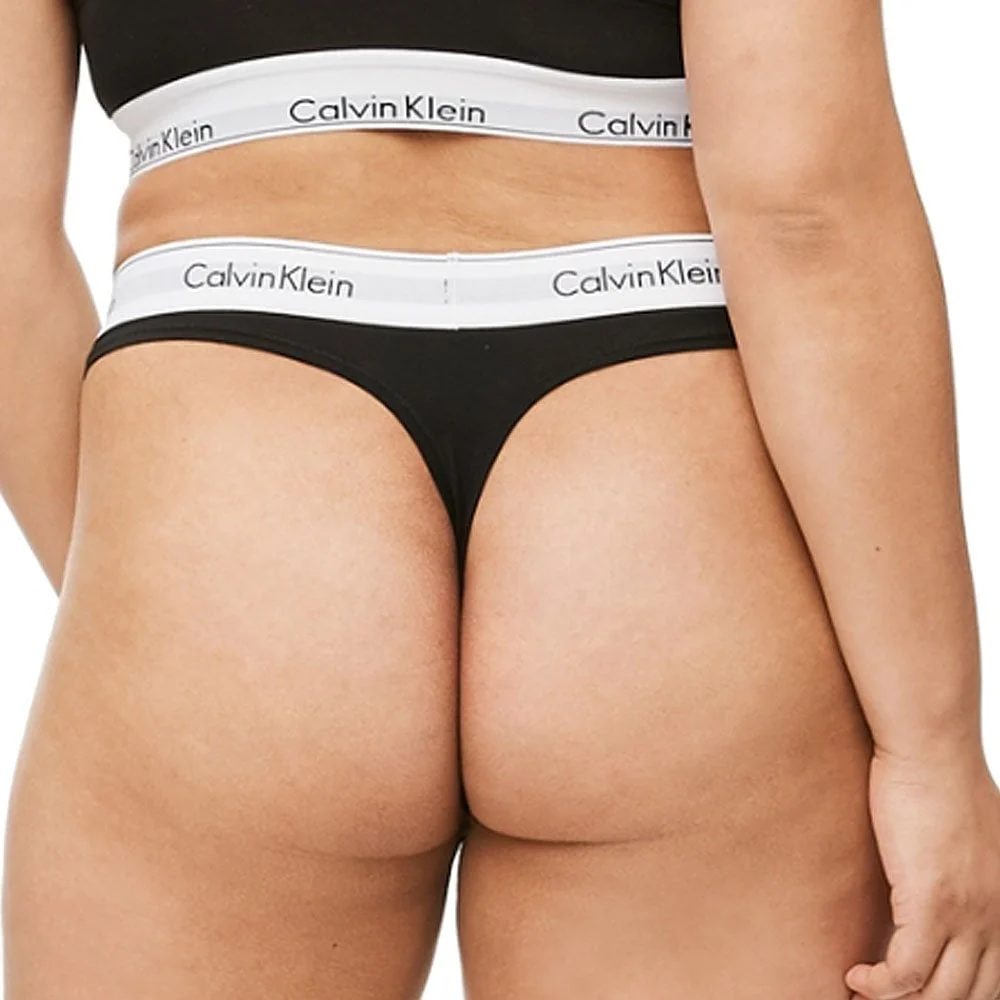 Modern Cotton Plus Thong, Black - Image 3
