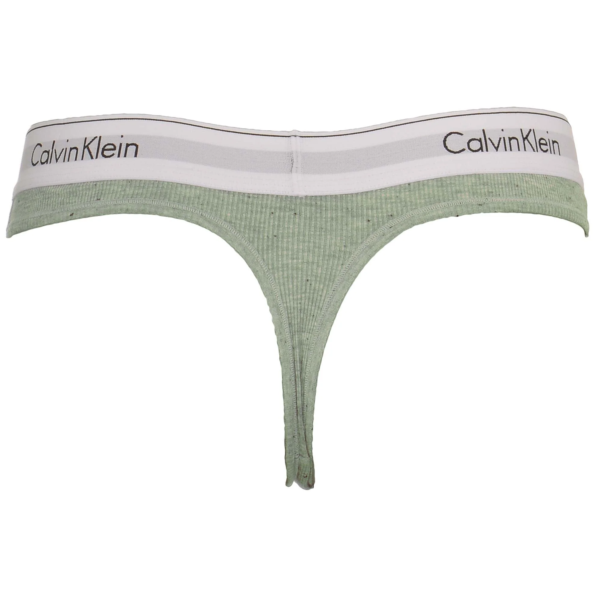 Modern Cotton Ribbed Modal Thong, Graphic Rib / Heather Grey - Image 2