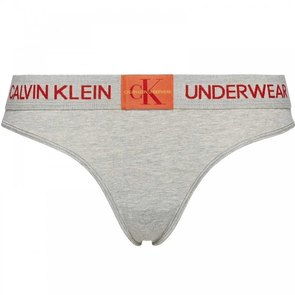 Monogram Thong, Grey Heather