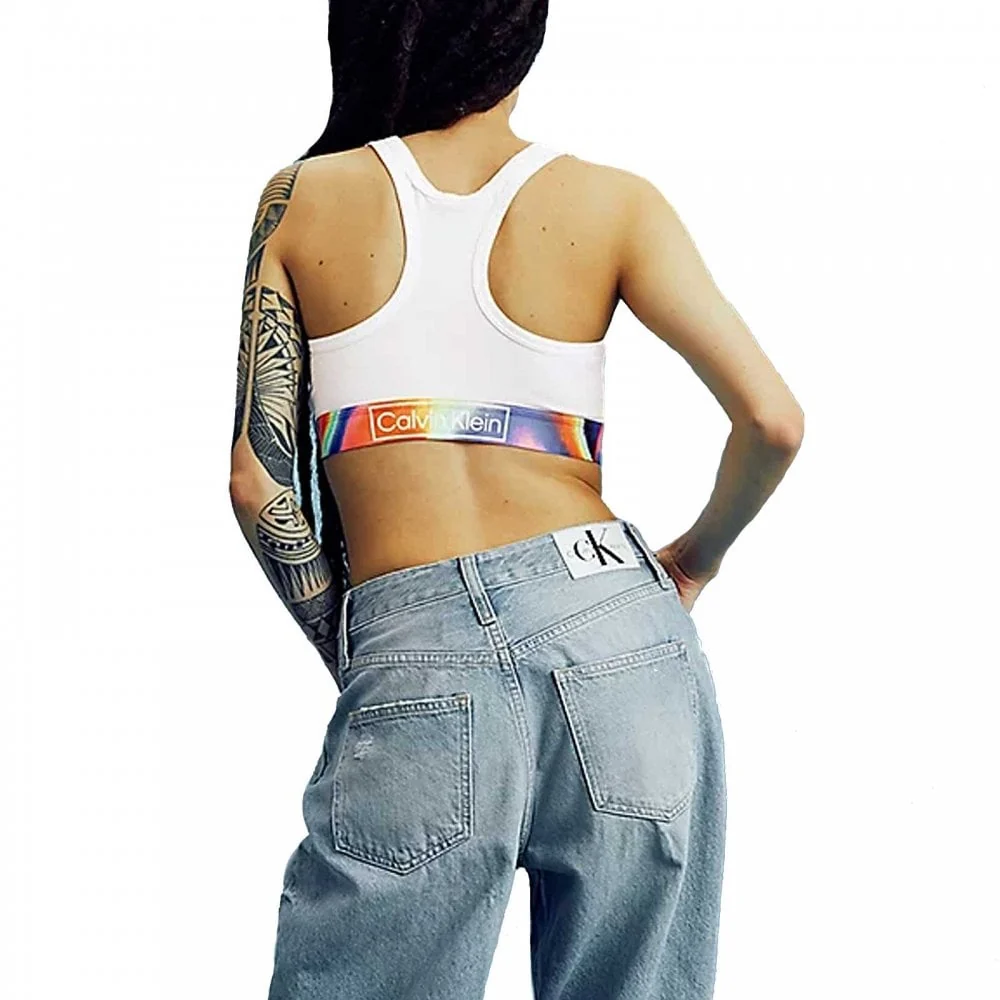 Organic Cotton Pride Bralette, White - Image 3