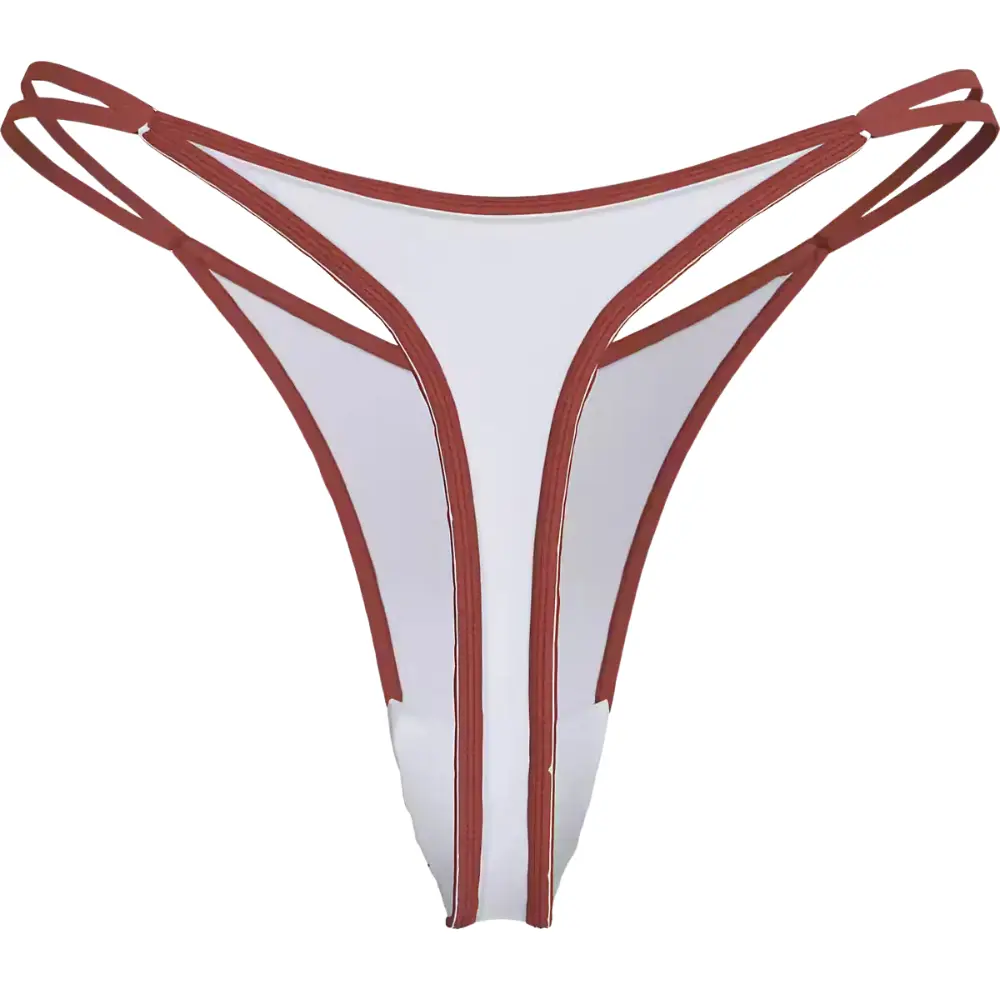 Retro Binding String Thong, White - Image 2