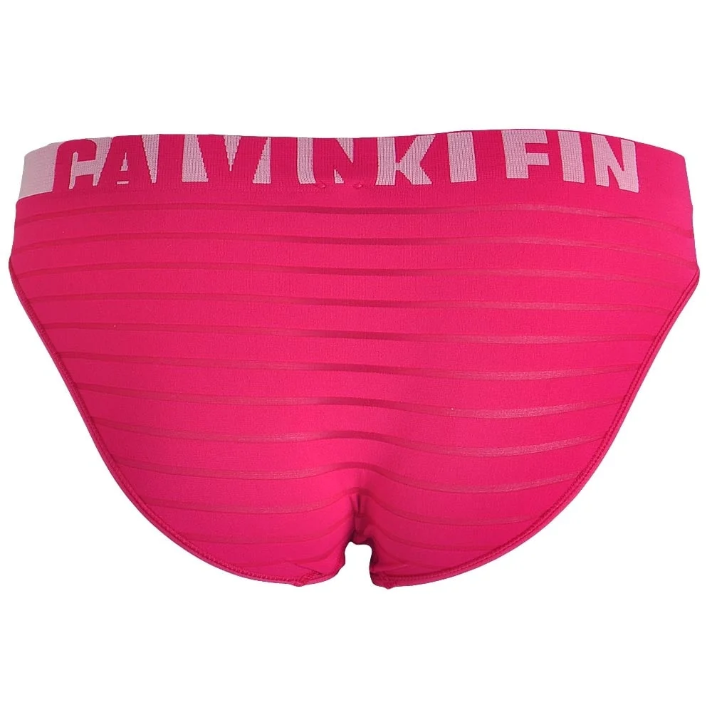 Seamless Logo Bikini Brief, Simple Stripe Transpink - Image 2