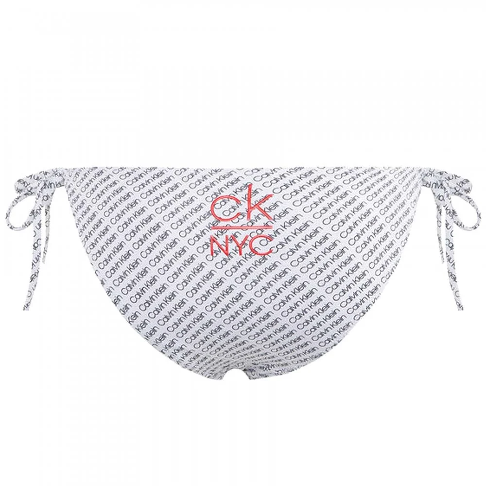 Side Tie Swimwear Bikini Bottom, CK NYC Diagonal Logo - Image 2