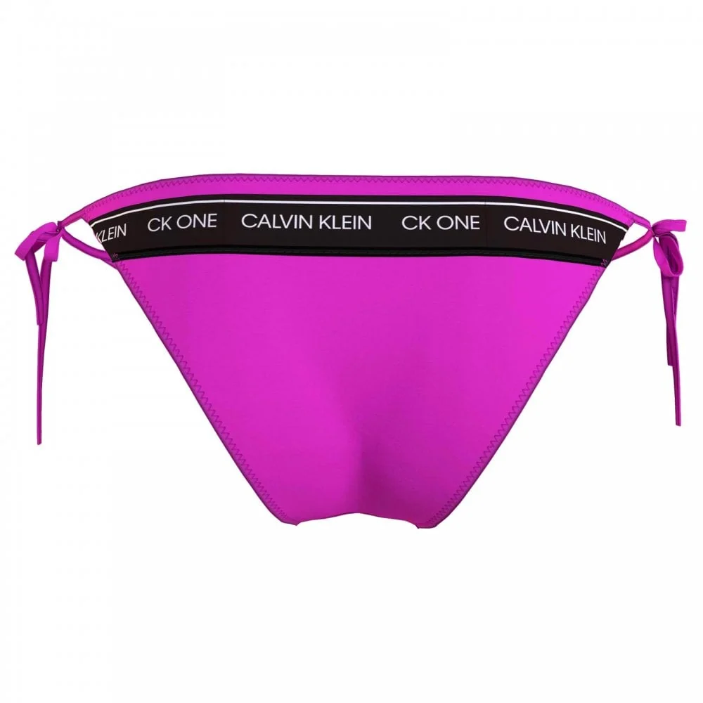 Side Tie Swimwear Bikini Bottom, Helio Hue - Image 2