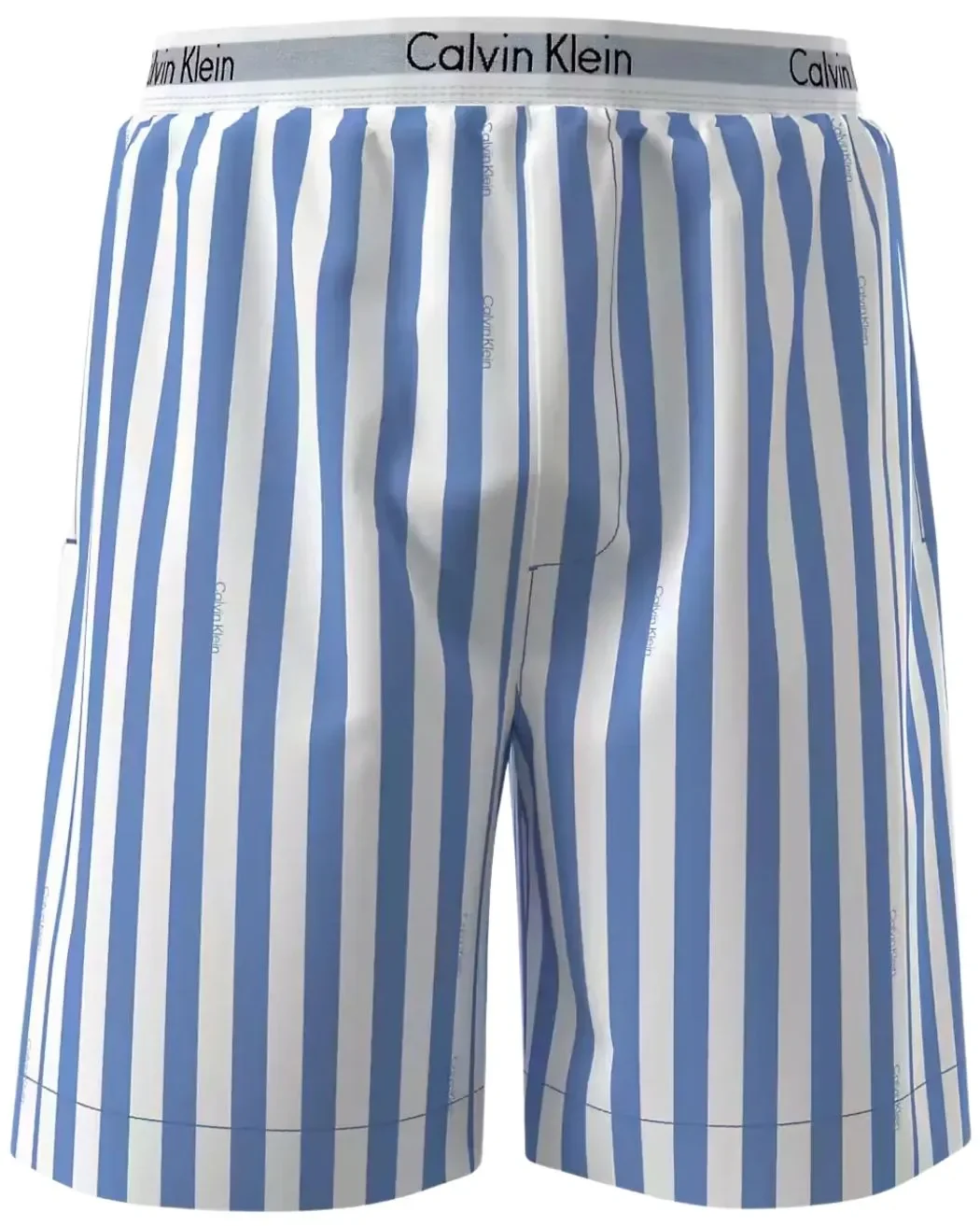 T-Shirt & Poplin Stripe Shorts Pyjama Set, White/blue - Image 2
