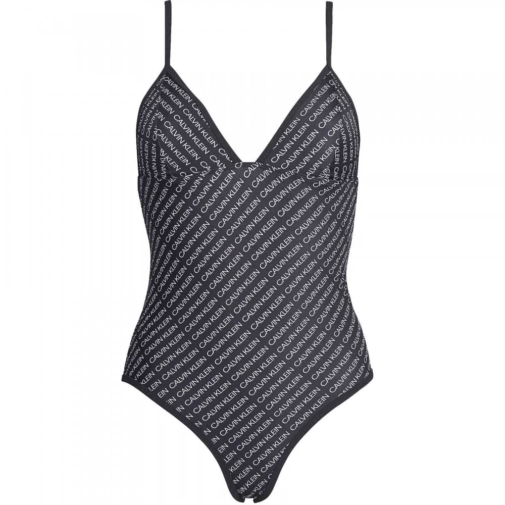Triangle One Piece Swim Suit, Core Diagonal Logo