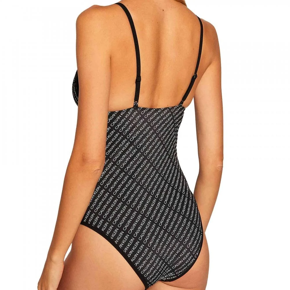 Triangle One Piece Swim Suit, Core Diagonal Logo - Image 3