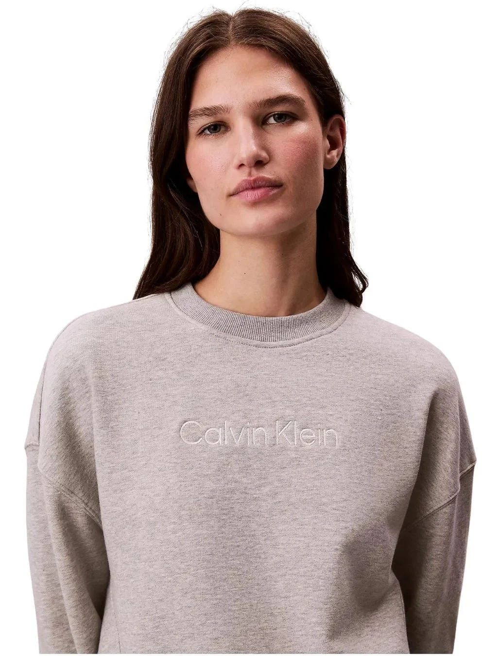 Women Cotton Terry Lounge Sweatshirt, Grey Heather