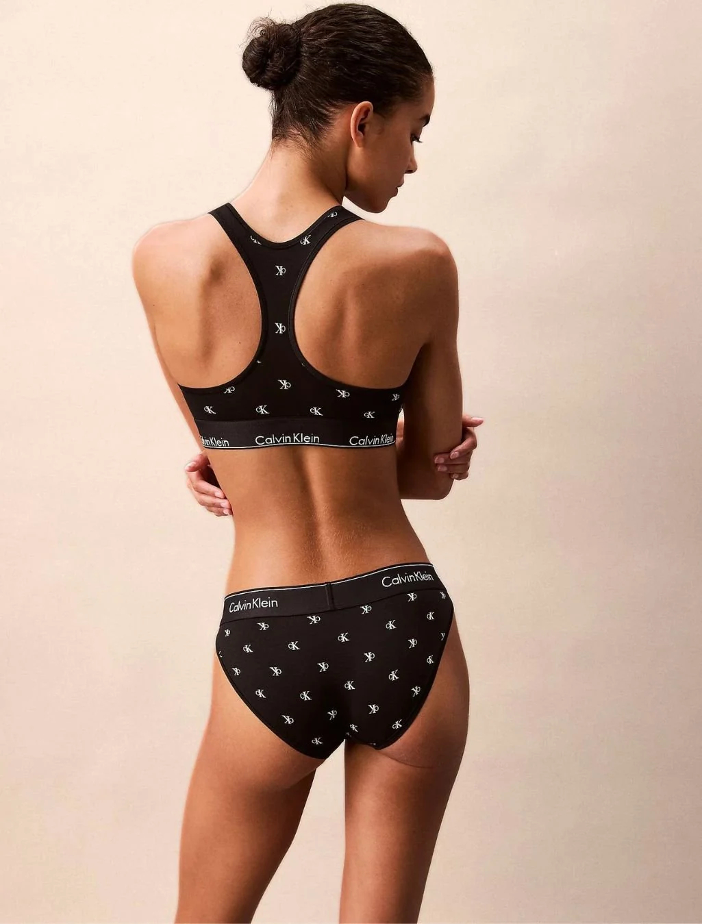 Women Diamond Logo Print Bikini Brief, Black - Image 4