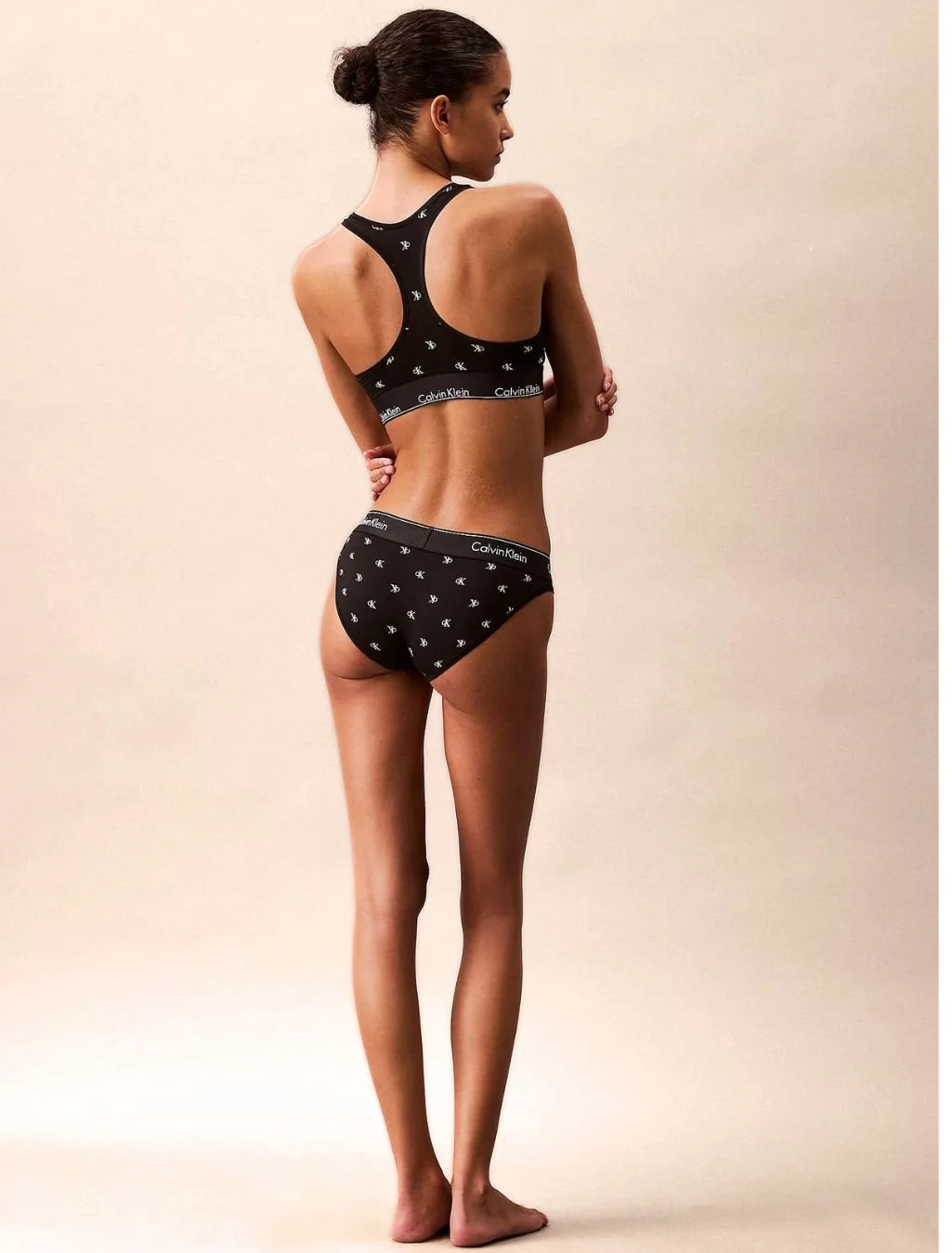 Women Diamond Logo Print Bikini Brief, Black - Image 9