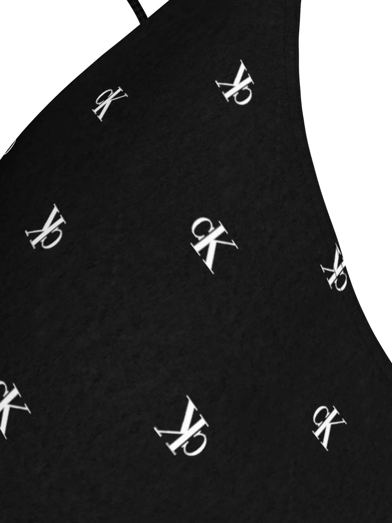 Women Diamond Logo Print Lightly Lined Triangle Bra, Black - Image 5