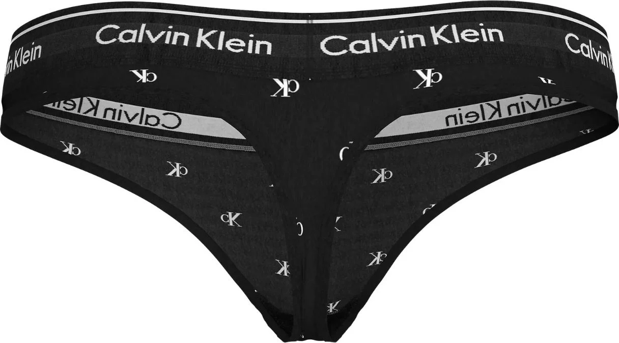 Women Diamond Logo Print Thong, Black - Image 4