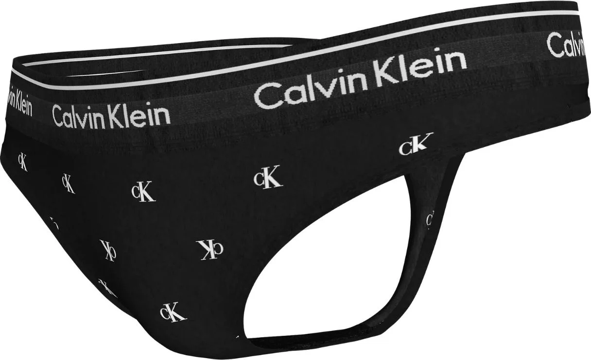 Women Diamond Logo Print Thong, Black - Image 5