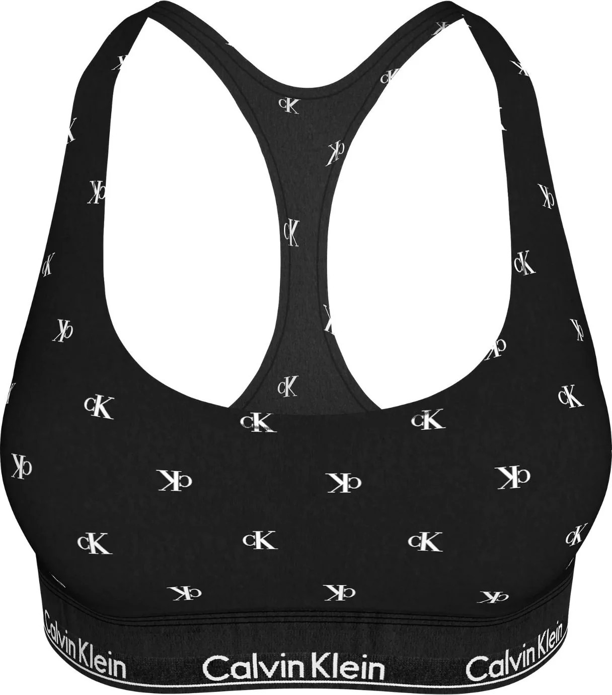 Women Diamond Logo Print Unlined Bralette, Black
