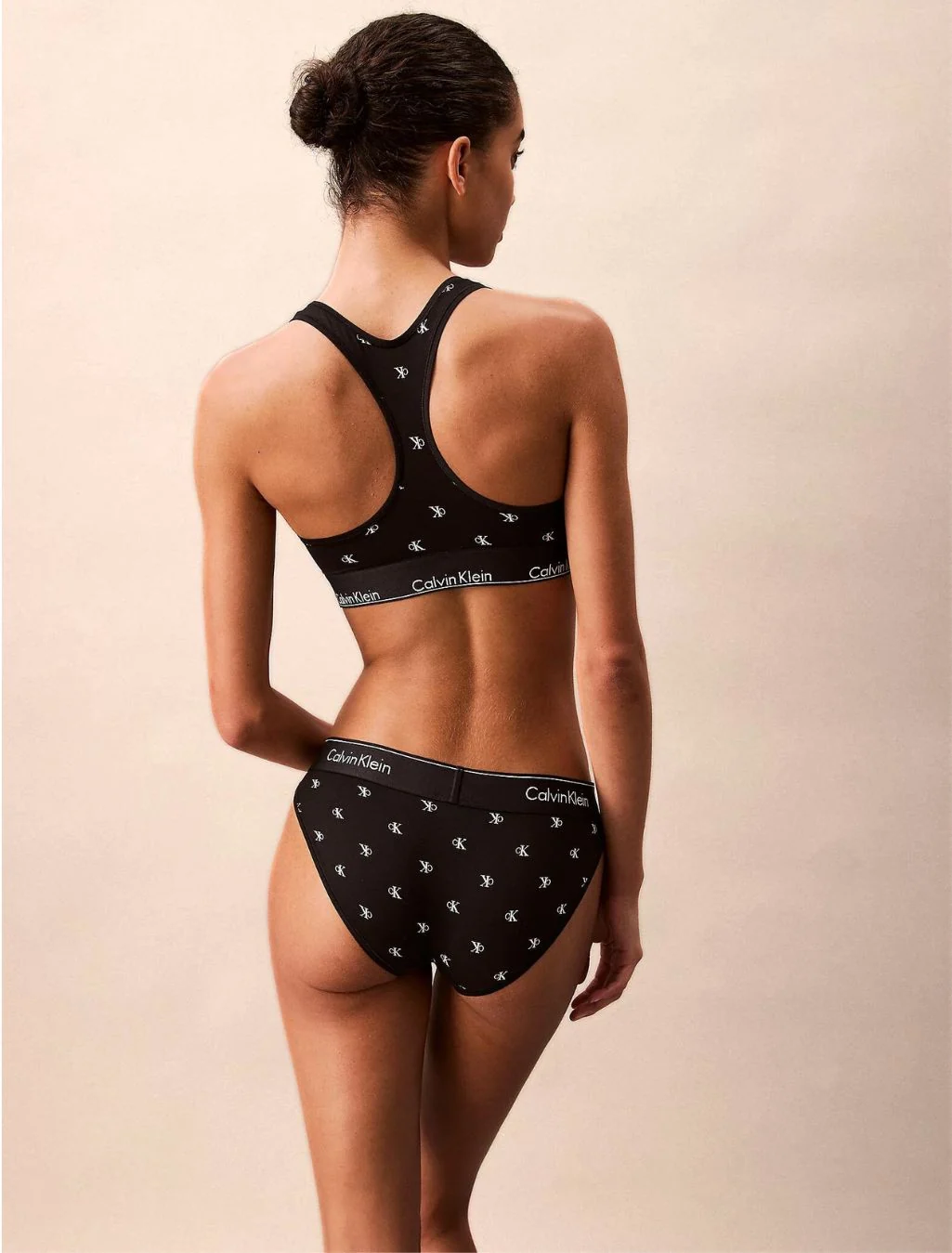 Women Diamond Logo Print Unlined Bralette, Black - Image 11