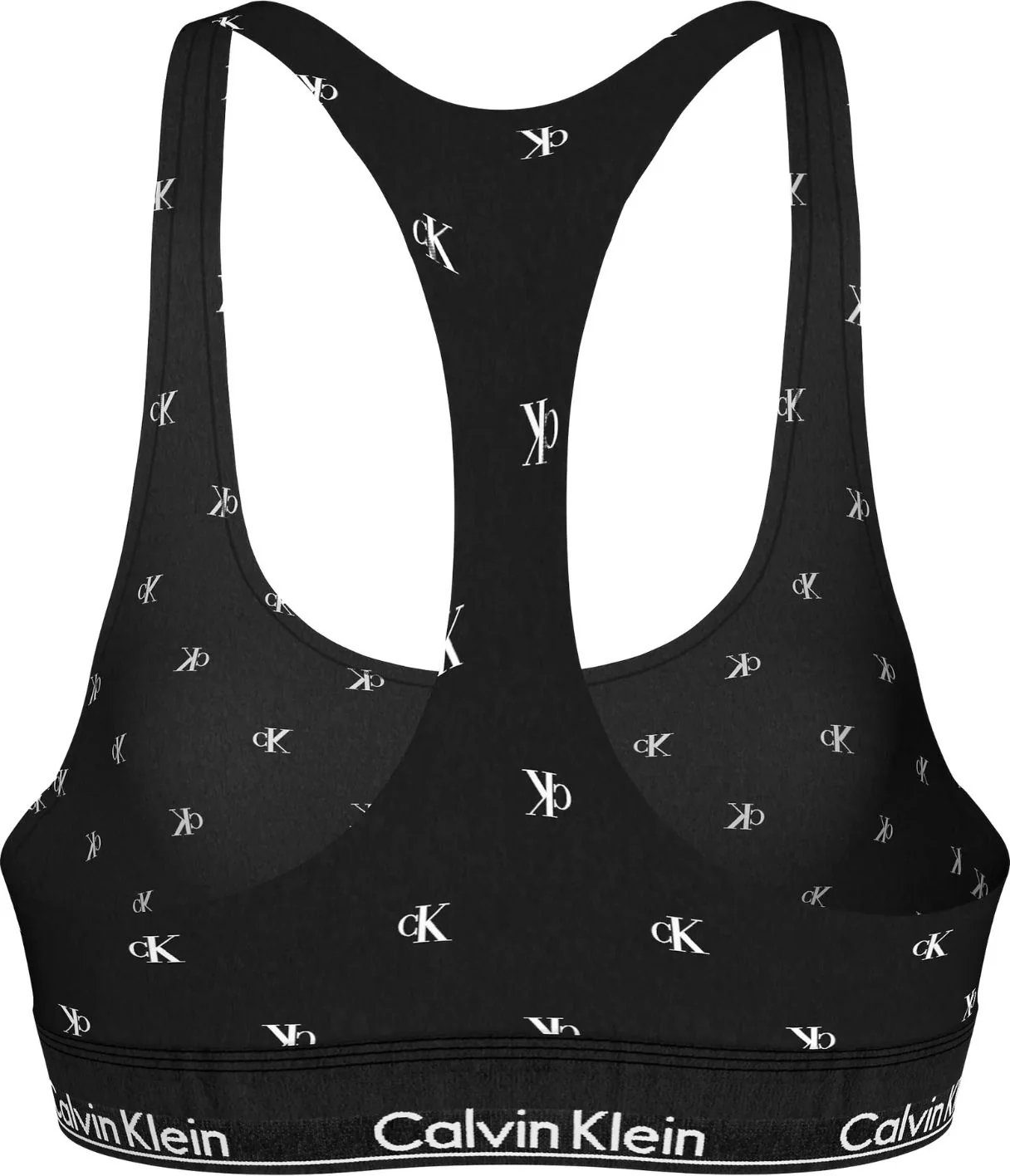 Women Diamond Logo Print Unlined Bralette, Black - Image 6