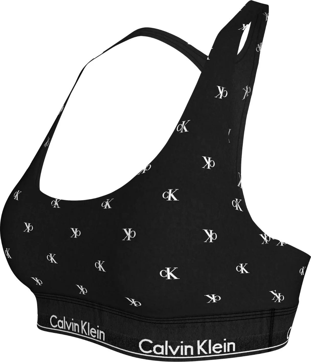 Women Diamond Logo Print Unlined Bralette, Black - Image 8